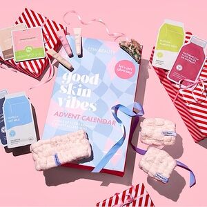 ESW Beauty 12-Day Skincare Advent Calendar Face Eye Masks Lip Balm Hair Clip NEW
